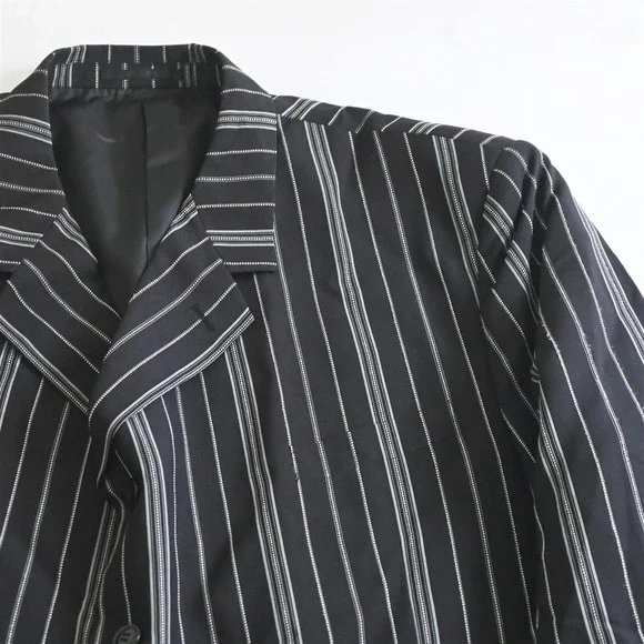 Zannini 54L 48x32 Black Striped Mens Jacket Pants Suit